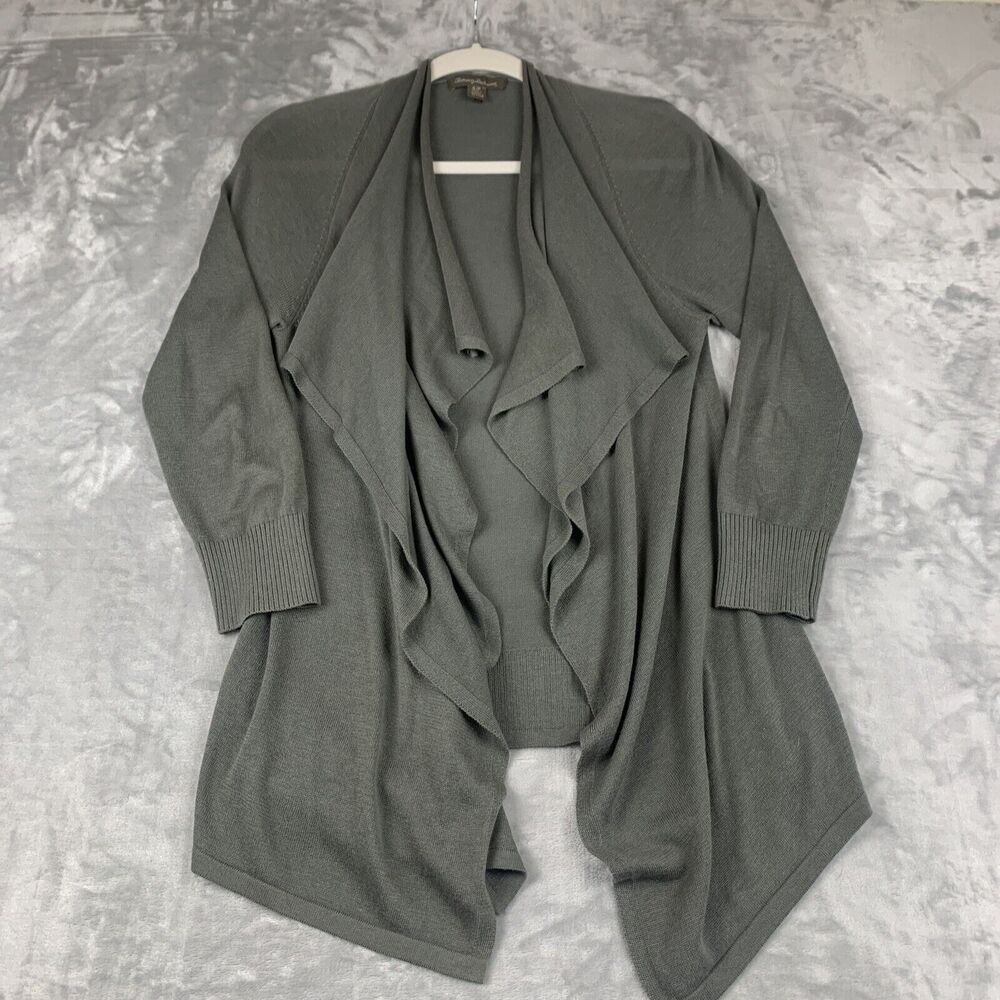 Tommy Bahama Open Front Knit Cardigan Women's‎ Small Gray Sweater Drape (0444)
